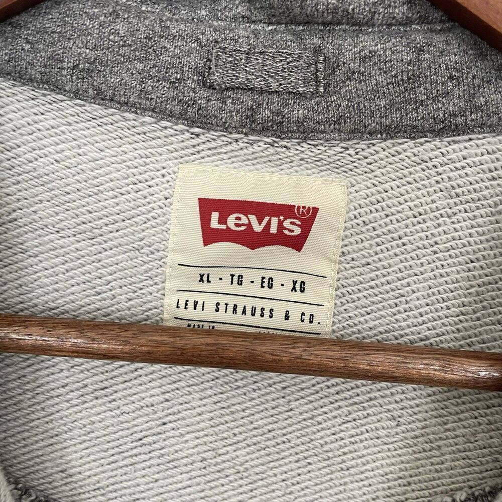Levi's Knit Shacket Mens XL Gray Casual Comfy Retro 90s Y2K Button Snap - Picture 7 of 8